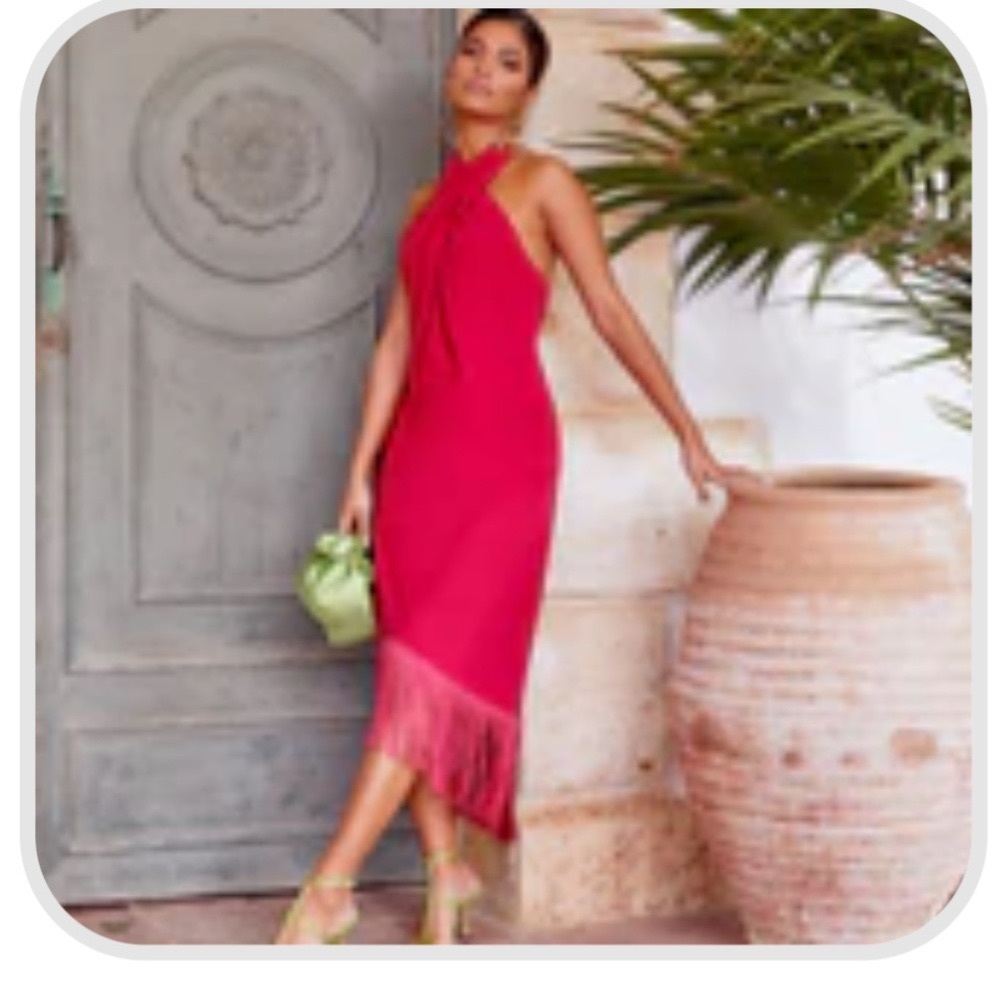 Brand new with tags - Lady Pipa- Size XL- Bright pink halter dress